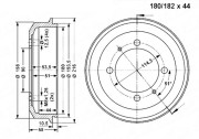 801395 VEMA brzdový bubon 801395 VEMA