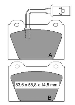 832200 Sada brzdových destiček, kotoučová brzda VEMA