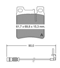 835130 Sada brzdových destiček, kotoučová brzda VEMA