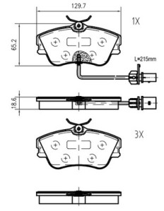 K617301 Sada brzdových destiček, kotoučová brzda VEMA