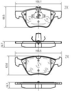 K618500 VEMA sada brzdových platničiek kotúčovej brzdy K618500 VEMA