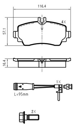 K620701 Sada brzdových destiček, kotoučová brzda VEMA