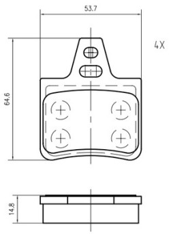 K651000 Sada brzdových destiček, kotoučová brzda VEMA