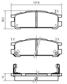 K821100 Sada brzdových destiček, kotoučová brzda VEMA