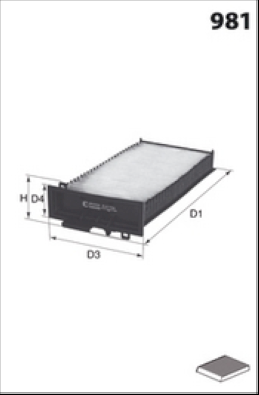 HB165C Filtr, vzduch v interiéru MISFAT