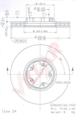 628.0298 Brzdový kotouč VILLAR