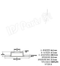 IBT-1404 IPS Parts brzdový kotúč IBT-1404 IPS Parts