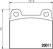 8DB 355 007-011 Sada brzdových destiček, kotoučová brzda HELLA PAGID