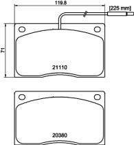 8DB 355 005-931 Sada brzdových destiček, kotoučová brzda HELLA PAGID