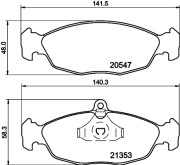 8DB 355 007-531 Sada brzdových destiček, kotoučová brzda HELLA PAGID