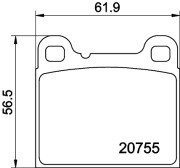 8DB 355 008-801 Sada brzdových destiček, kotoučová brzda HELLA PAGID