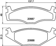 8DB 355 017-501 Sada brzdových destiček, kotoučová brzda HELLA PAGID