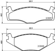 8DB 355 006-381 Sada brzdových destiček, kotoučová brzda HELLA PAGID