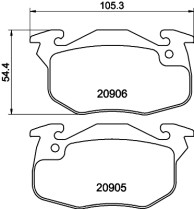 8DB 355 019-141 Sada brzdových destiček, kotoučová brzda HELLA PAGID