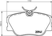 8DB 355 017-601 Sada brzdových destiček, kotoučová brzda HELLA PAGID