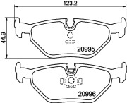 8DB 355 007-421 Sada brzdových destiček, kotoučová brzda HELLA PAGID