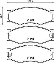 8DB 355 005-621 Sada brzdových destiček, kotoučová brzda HELLA PAGID