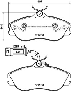 8DB 355 017-911 Sada brzdových destiček, kotoučová brzda HELLA PAGID
