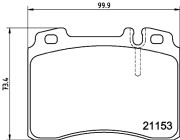 8DB 355 008-181 Sada brzdových destiček, kotoučová brzda HELLA PAGID