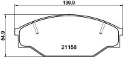 8DB 355 006-121 Sada brzdových destiček, kotoučová brzda HELLA PAGID