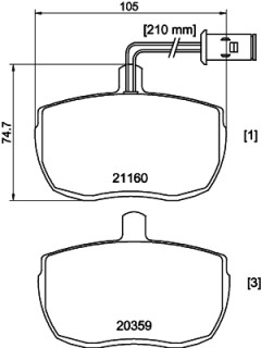 8DB 355 005-831 Sada brzdových destiček, kotoučová brzda HELLA PAGID