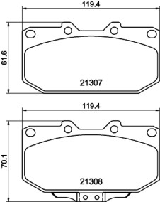 8DB 355 016-791 Sada brzdových destiček, kotoučová brzda HELLA PAGID