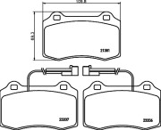 8DB 355 018-421 Sada brzdových destiček, kotoučová brzda HELLA PAGID