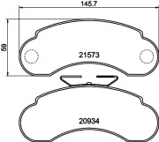 8DB 355 019-101 Sada brzdových destiček, kotoučová brzda HELLA PAGID