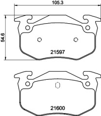 8DB 355 019-221 Sada brzdových destiček, kotoučová brzda HELLA PAGID