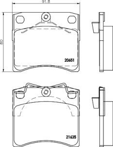 8DB 355 018-381 Sada brzdových destiček, kotoučová brzda HELLA PAGID