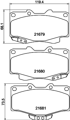 8DB 355 016-401 Sada brzdových destiček, kotoučová brzda HELLA PAGID