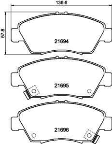 8DB 355 016-461 Sada brzdových destiček, kotoučová brzda HELLA PAGID