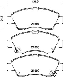 8DB 355 016-521 Sada brzdových destiček, kotoučová brzda HELLA PAGID