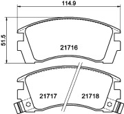 8DB 355 016-551 Sada brzdových destiček, kotoučová brzda HELLA PAGID