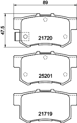 8DB 355 015-611 Sada brzdových destiček, kotoučová brzda HELLA PAGID