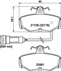 8DB 355 017-631 Sada brzdových destiček, kotoučová brzda HELLA PAGID