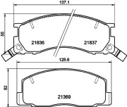 8DB 355 006-451 Sada brzdových destiček, kotoučová brzda HELLA PAGID