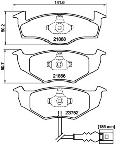 8DB 355 009-801 Sada brzdových destiček, kotoučová brzda HELLA PAGID