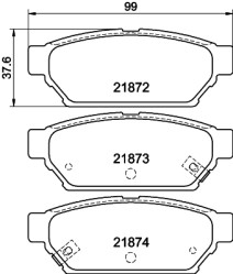 8DB 355 016-701 Sada brzdových destiček, kotoučová brzda HELLA PAGID