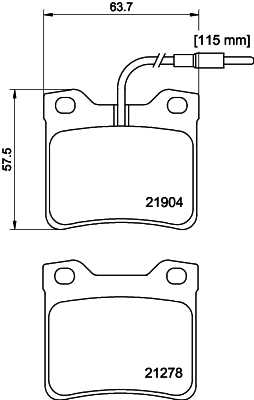 8DB 355 008-171 Sada brzdových destiček, kotoučová brzda HELLA PAGID