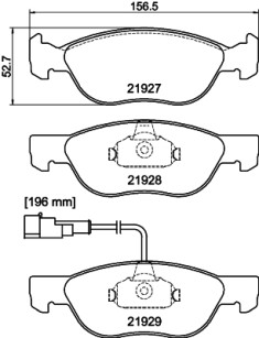 8DB 355 007-901 Sada brzdových destiček, kotoučová brzda HELLA PAGID