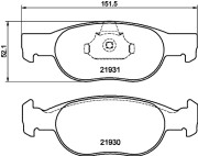 8DB 355 009-231 Sada brzdových destiček, kotoučová brzda HELLA PAGID