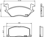 8DB 355 016-781 Sada brzdových destiček, kotoučová brzda HELLA PAGID