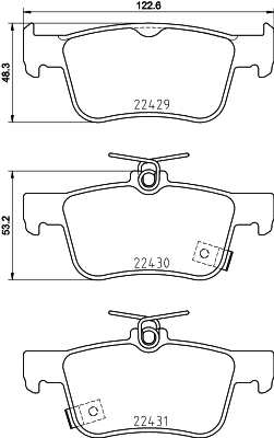 8DB 355 025-251 Sada brzdových destiček, kotoučová brzda HELLA PAGID