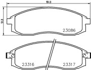 8DB 355 006-731 Sada brzdových destiček, kotoučová brzda HELLA PAGID