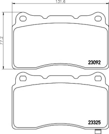 8DB 355 006-601 Sada brzdových destiček, kotoučová brzda HELLA PAGID