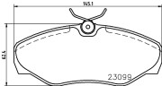 8DB 355 011-091 Sada brzdových destiček, kotoučová brzda HELLA PAGID