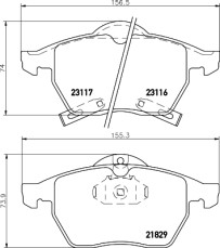 8DB 355 008-041 Sada brzdových destiček, kotoučová brzda HELLA PAGID