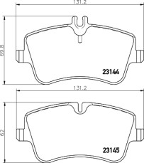 8DB 355 018-331 Sada brzdových destiček, kotoučová brzda HELLA PAGID