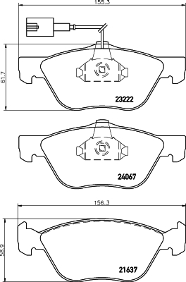 8DB 355 011-211 Sada brzdových destiček, kotoučová brzda HELLA PAGID